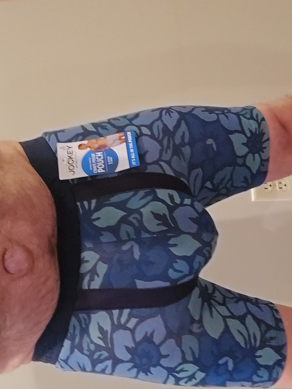 Jockey Men’s Blue Floral Boxer Briefs with Dark Trim
